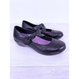 Dansko Diedra Black Leather Mary Jane Shoes‎ Womens US 8.5-9 Hook & Loop Comfort